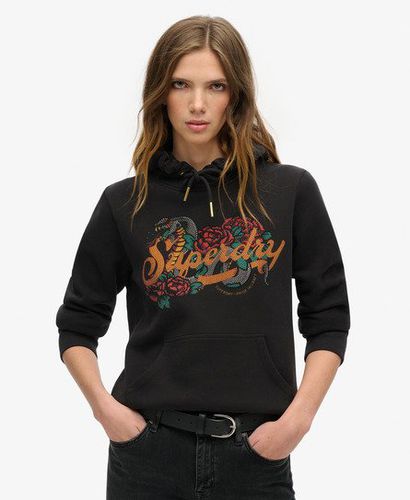 Damen und Hoodie mit Tattoo-Schriftzug Grafik, Größe: 40 - Superdry - Modalova