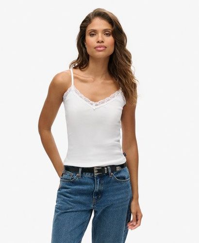 Dames Dentelle Caraco Côtelé Vintage Coton Bio À Liseré, , Taille: Xs/S - Superdry - Modalova
