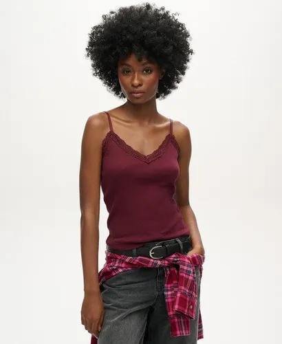 Caraco Côtelé Essential en Coton bio à Liseré en Dentelle Taille: S/M - Superdry - Modalova