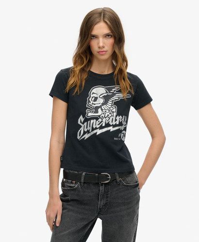 Damen Figurbetontes T-Shirt mit Verziertem Poster-Print / - Größe: 42 - Superdry - Modalova