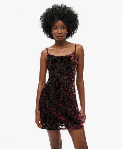 Robe Courte en Velours Dévoré à col Bénitier Taille: 44 - Superdry - Modalova
