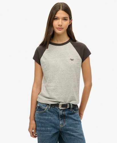 Damen und Essential Raglan-T-Shirt aus Bio-Baumwolle mit Logo Farbblock, Größe: 36 - Superdry - Modalova