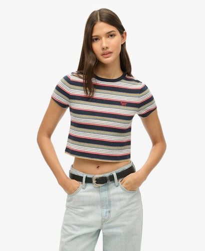 Damen Kurzes Vintage T-Shirt mit Streifen - Größe: 42 - Superdry - Modalova