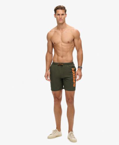 Herren 17" Badeshorts aus Recyceltem Material mit Sportgrafik, Größe: M - Superdry - Modalova