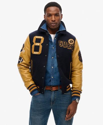 Herren Bomberjacke mit Kragen und Aufnähern / - Größe: L - Superdry - Modalova