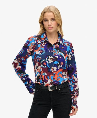 Damen Tailliertes 70er-Jahre-Hemd mit Print - Größe: 38 - Superdry - Modalova
