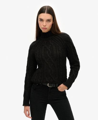 Damen Hochgeschlossener Pullover mit Zopfmuster - Größe: 40 - Superdry - Modalova