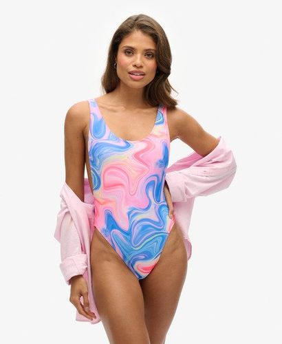 Damen Badeanzug mit Tiefem Rückenausschnitt und Print - Größe: 36 - Superdry - Modalova