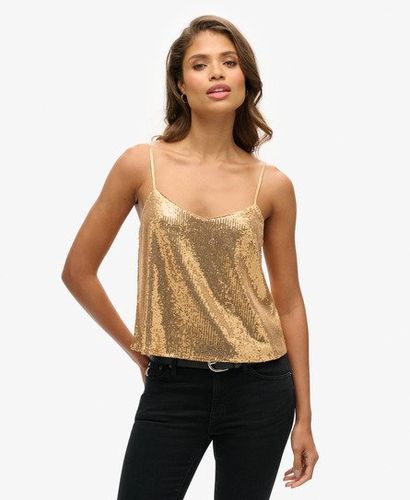 Damen Trägerhemd mit Pailletten - Größe: 40 - Superdry - Modalova