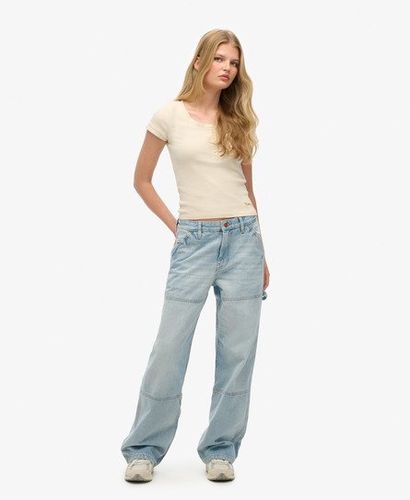 Jean Carpenter Taille Mi-haute en Denim de Coton bio Taille: 30/30 - Superdry - Modalova