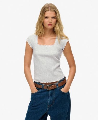 T-shirt à Manches Courtes et Encolure Carrée Essential Taille: 42 - Superdry - Modalova