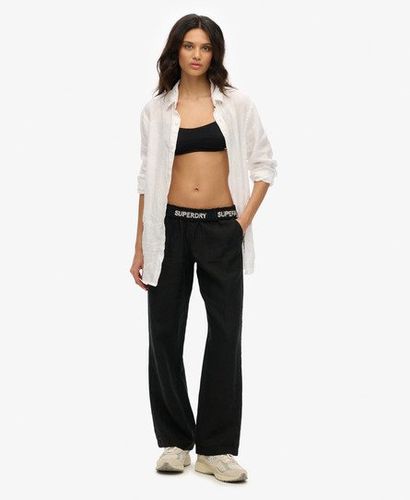 Damen Leinenhose mit Kordelzug - Größe: 40 - Superdry - Modalova