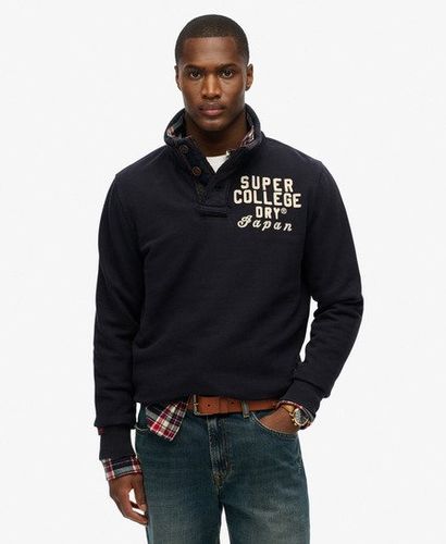 Herren Vintage Athletic Pullover mit Halber Knopfleiste - Größe: Xxl - Superdry - Modalova