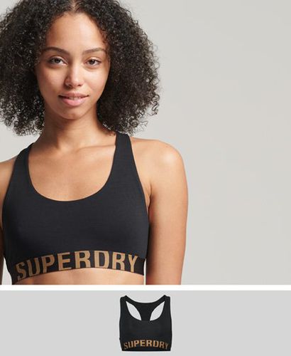 Women's Verkürztes Bustier aus Bio-Baumwolle mit Großem Logo - Größe: 34 - Superdry - Modalova