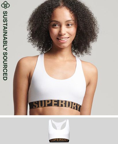 Women's Verkürztes Bustier aus Bio-Baumwolle mit Großem Logo - Größe: 36 - Superdry - Modalova