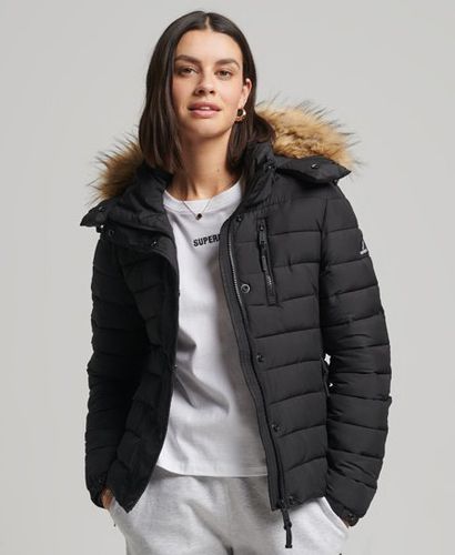 Women's Klassische Fuji Jacke mit Kunstfellbesatz - Größe: 38 - Superdry - Modalova