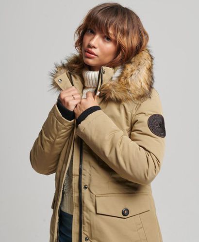 Women's Everest Parka mit Kapuze und Kunstfellbesatz - Größe: 38 - Superdry - Modalova