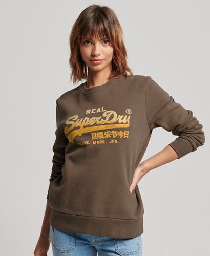 Women's Vintage Logo Sweatshirt mit Rundhalsausschnitt und Verzierung - Größe: 40 - Superdry - Modalova