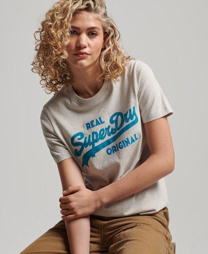 Damen Vintage Logo Coll T-Shirt mit Schriftzug aus Bio-Baumwolle - Größe: 40 - Black Friday & weitere Preisnachlässe - Superdry - Modalova