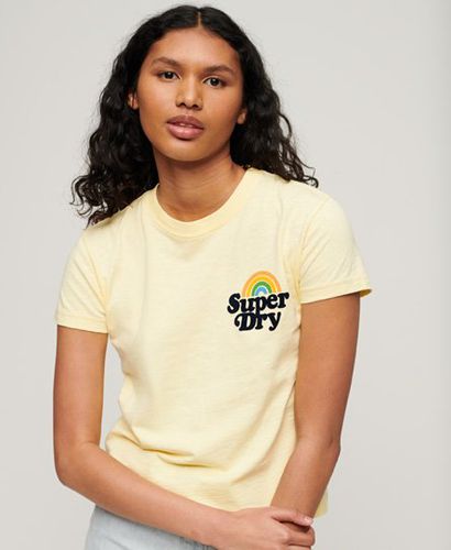 Women's 90er Jahre T-Shirt mit Regenbogenmotiv - Größe: 42 - Superdry - Modalova