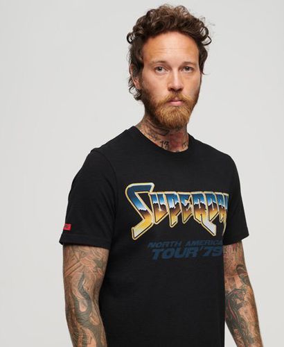 Men's T-Shirt mit Rockband-Grafik im Stil der 70er - Größe: L - Superdry - Modalova