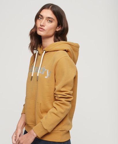 Women's Core Logo Hoodie in Metallic-Optik - Größe: 34 - Superdry - Modalova