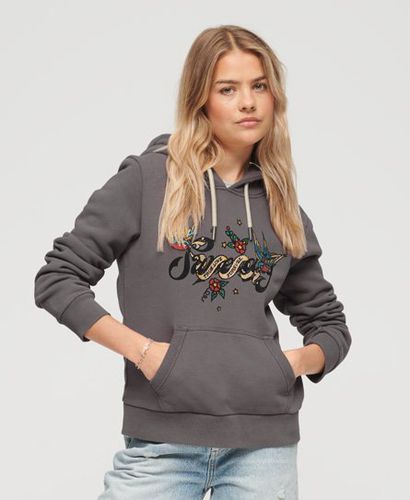 Damen Hoodie mit Tattoo-Schriftzug und Grafik - Größe: 36 - Superdry - Modalova