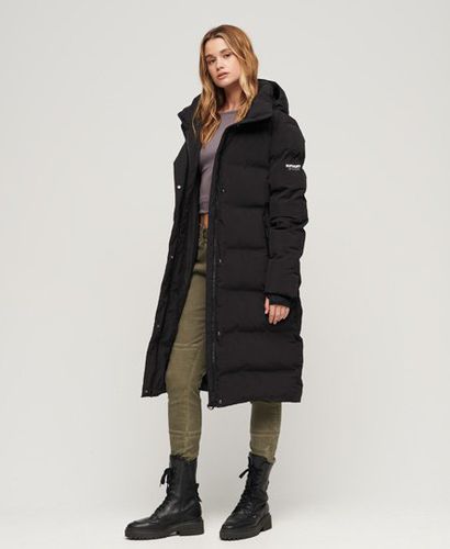 Women's Lang Geschnittener Steppmantel mit Kapuze - Größe: 36 - Superdry - Modalova