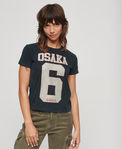 Women's Osaka 6 Verziertes T-Shirt im 90er Jahre-Stil - Größe: 36 - Superdry - Modalova