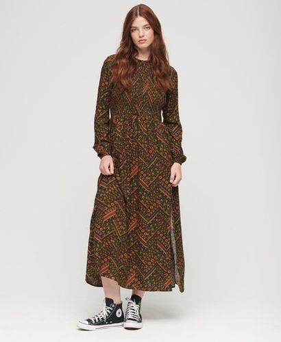 Robe Longue Imprimée Smockée, , Taille: 42 - Superdry - Modalova