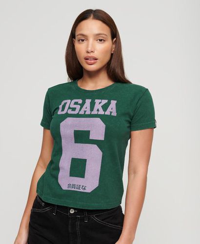 Women's Osaka 6 T-Shirt mit Kiss-Print im 90er-Jahre-Stil - Größe: 36 - Superdry - Modalova