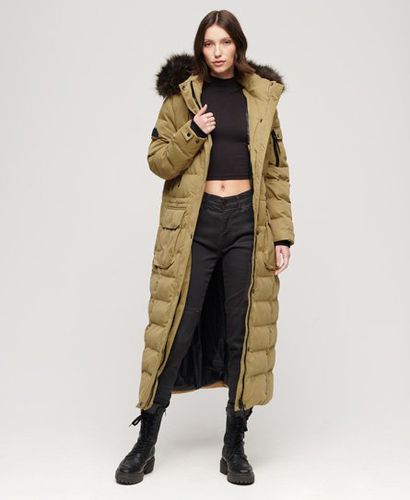 Damen Langer Parka mit Kunstfellkapuze - Größe: 42 - Xmas deals - Superdry - Modalova