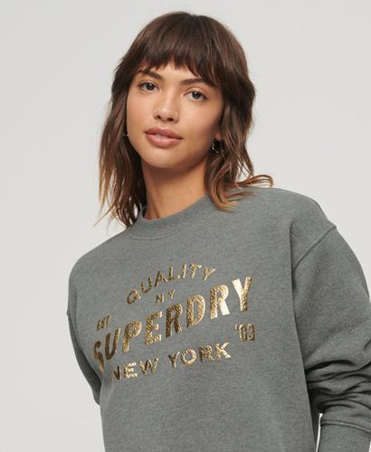 Women's Luxe Sweatshirt mit Logo in Metallic-Optik - Größe: 42 - Superdry - Modalova