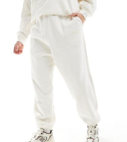 Exclusivité - Pantalon de jogging d'ensemble avec logo NT en tissu bouclé en relief - Crème - 4Th & Reckless Plus - Modalova
