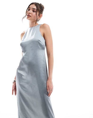 Robe longue dos nageur en satin - Gris acier - 4Th & Reckless - Modalova