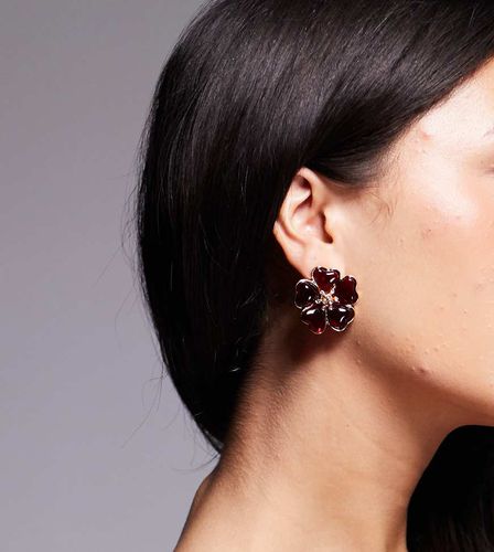 Boucles d'oreilles fleurs en acrylique - Bordeaux - 8 Other Reasons - Modalova