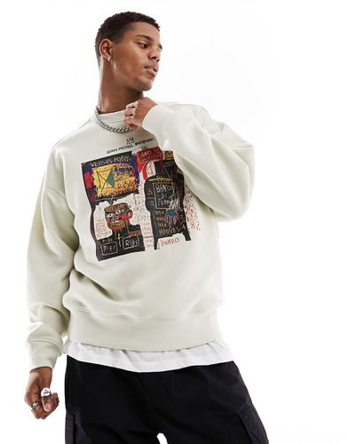 Cotton On - Basquiat - Sweat-shirt décontracté avec imprimé artistique - Écru - Cotton:on - Modalova
