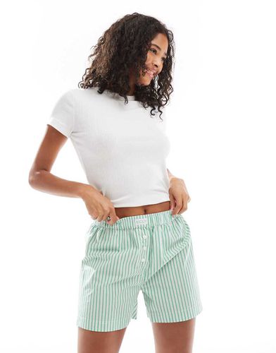 Cotton On - Short de pyjama style caleçon à rayures - Vert - Cotton:on - Modalova