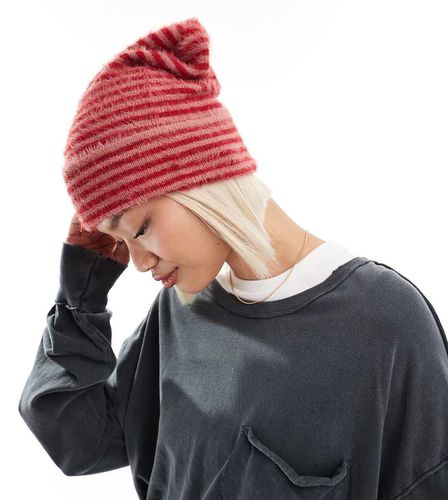 Bonnet oversize en maille duveteuse - rayé - Collusion - Modalova