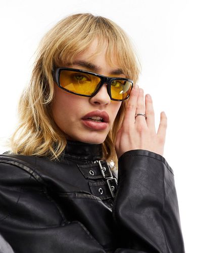 Lunettes de soleil style course avec verres jaunes - Collusion - Modalova