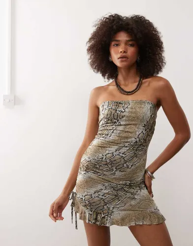 Robe bandeau courte  imprim peau de serpent - Collusion - Modalova