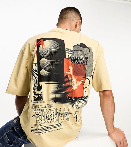 T-shirt à motif imprimé - Taupe - Collusion - Modalova
