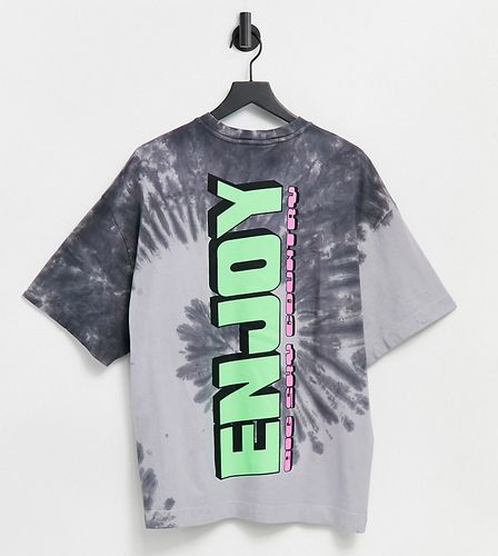 T-shirt oversize effet tie-dye à imprimé fluo - Collusion - Modalova