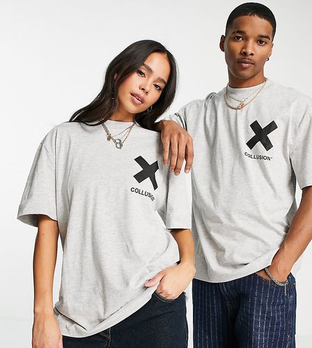 Unisex - T-shirt à logo en coton - chiné - GREY - Collusion - Modalova