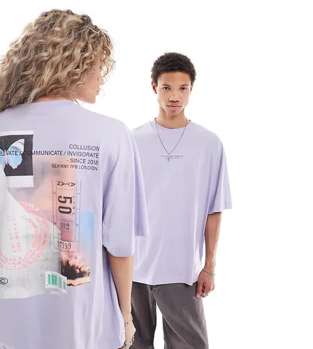 Unisex - T-shirt imprimé au dos - délavé - Collusion - Modalova