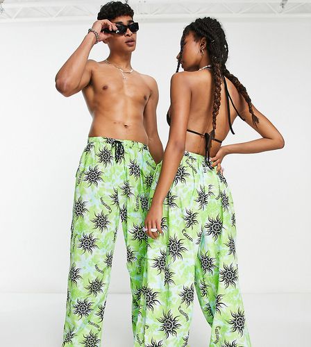Unisex - Pantalon de plage fonctionnel style treillis à motif soleil - tie-dye - Collusion - Modalova