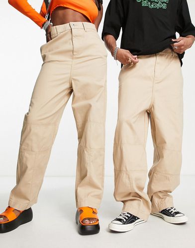 Unisex - Pantalon fonctionnel style années 2000 en sergé avec coutures apparentes - Taupe - Collusion - Modalova