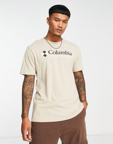 CSC - T-shirt basique avec logo sur la poitrine - Taupe - Columbia - Modalova