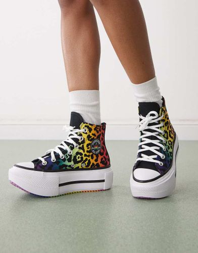 Chuck Taylor Pride Lift Double Stack - Baskets  semelle plateforme avec motif lopard - Converse - Modalova