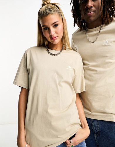 T-shirt unisexe avec motif chevron brodé - Taupe - Converse - Modalova